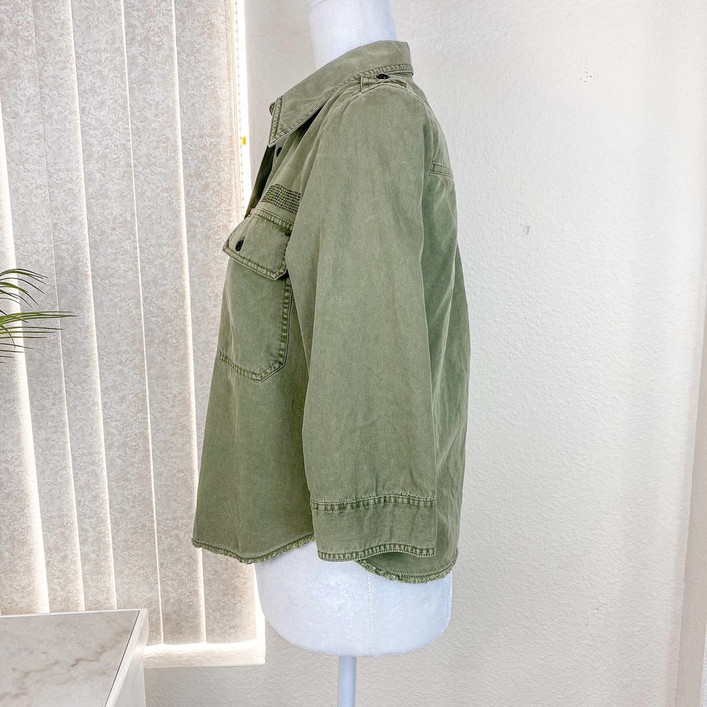 Zadig and Voltaire Toast Mili Green Military Shacket Shirt Size XS - Picture 8 of 14